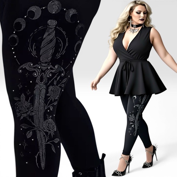 torrid Pants - TORRID Nightfall "Moon Dagger" Deep Black Leggings NWT Size 1X